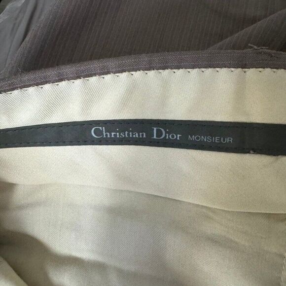Vintage Christian Dior Gray 100% Wool Suit Sport Coat Blazer Trouser Set 42R - Picture 12 of 16